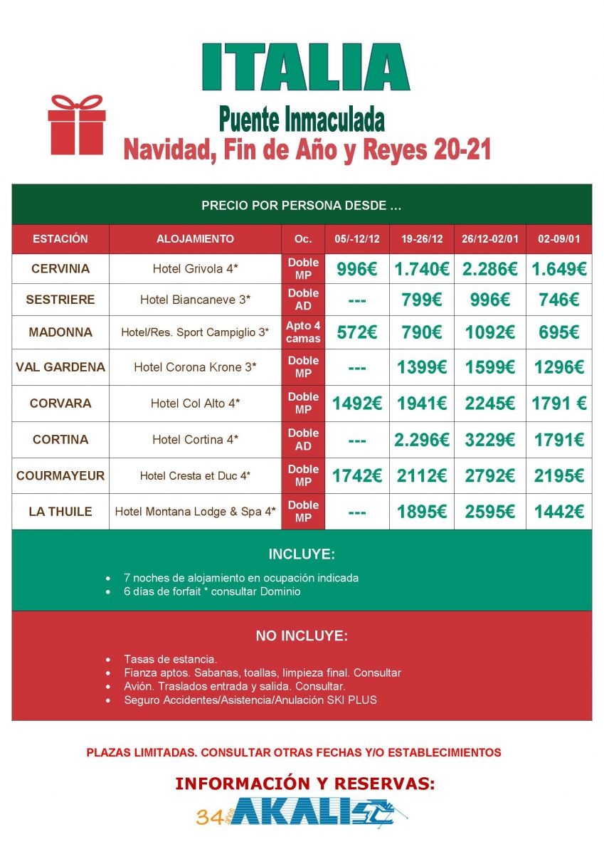 ITALIA  Inmaculada Navidad F Año Reyes